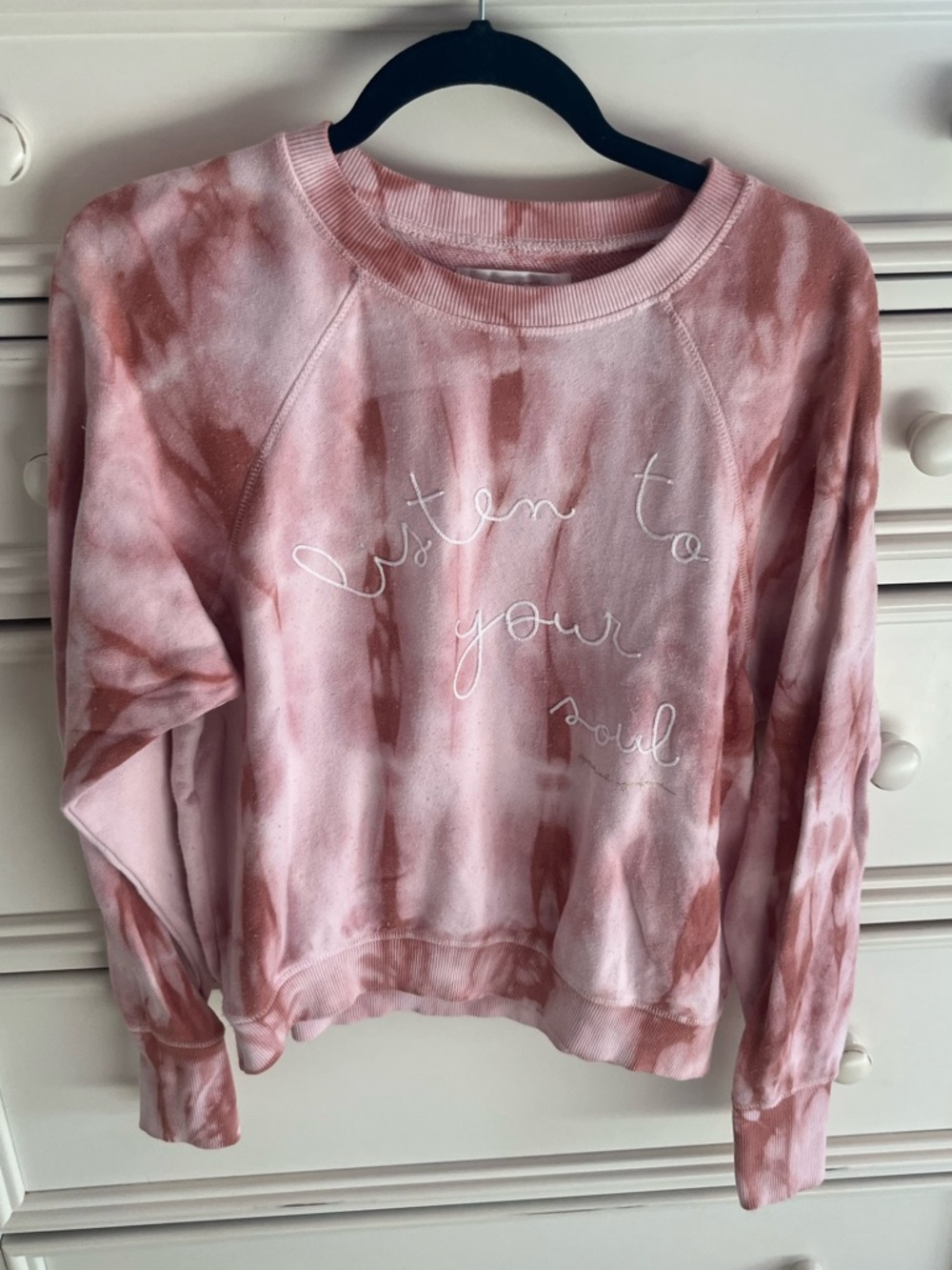 Spiritual Gangster Pink Tie-Dye Sweatshirt - Listen To Your Soul Embroidered